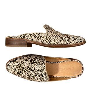 Madewell Womens 6.5 almond toe slip on calf hair animal Print Mules shoes